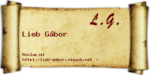 Lieb Gábor névjegykártya